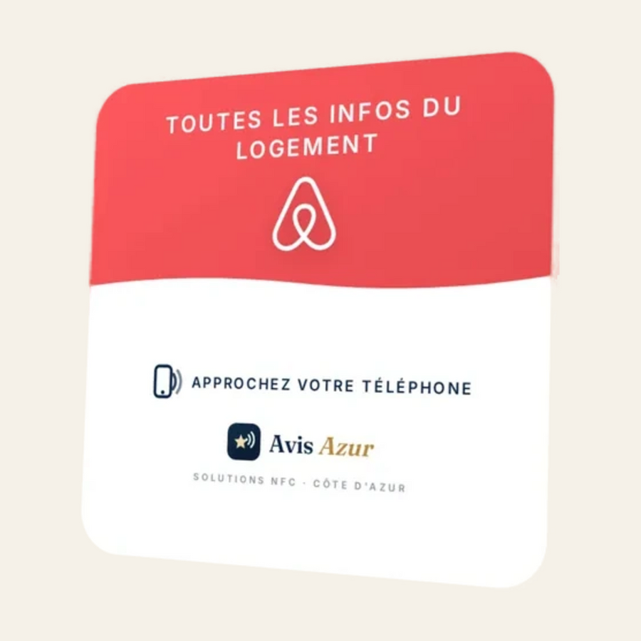 Support NFC Airbnb & Location — Avis Azur, Côte d'Azur