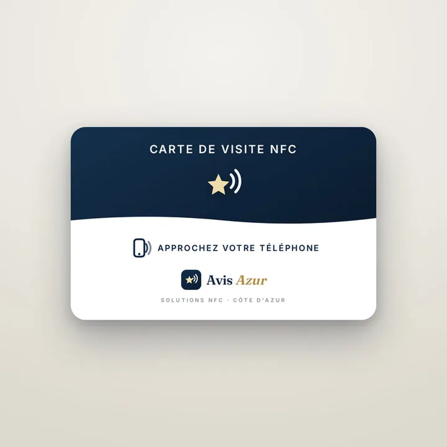 Carte de visite NFC design Avis Azur — Avis Azur, Côte d'Azur